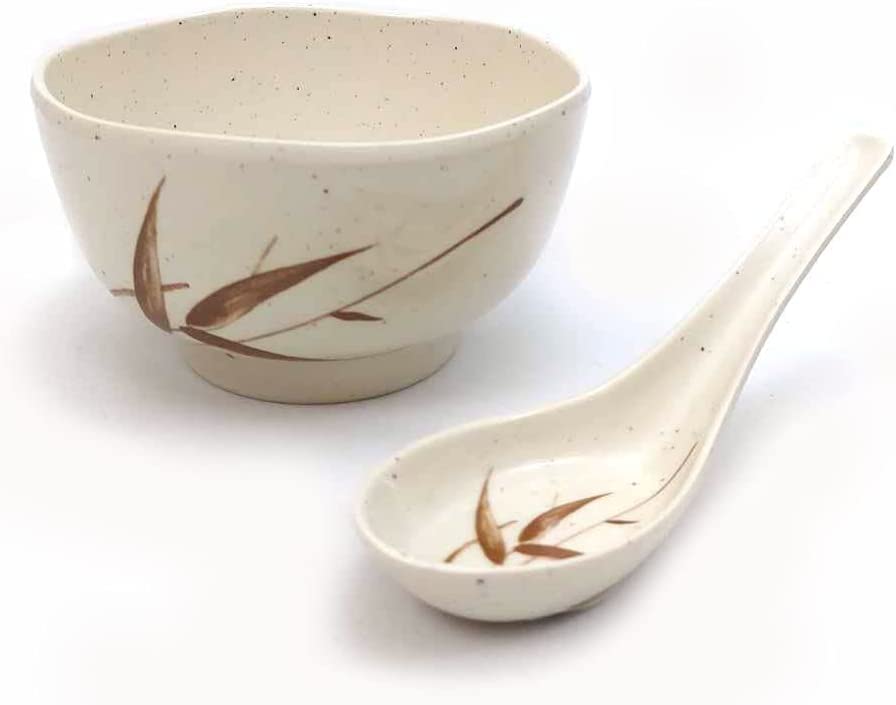 Premium Japanese Style Soup Spoons - 8 Pack 5.5 Inch Beige Ceramic Asian Soup Spoons for Ramen, Pho, Wonton & Rice | Elegant Dining Tableware for Home, Restaurant & Asian Cuisine Lovers