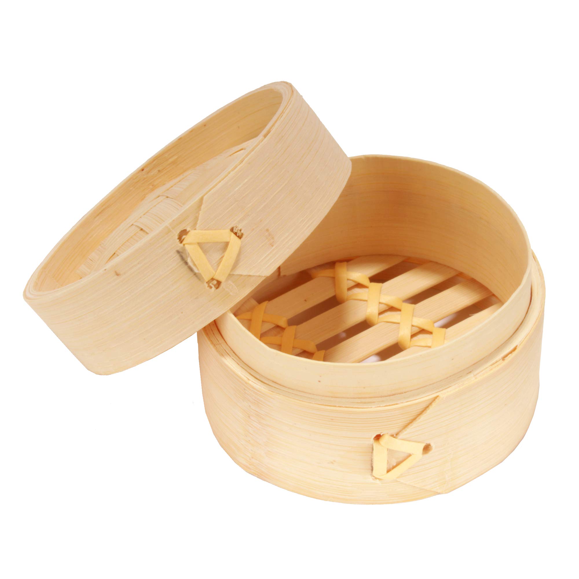 BambooMN 3 Inch Mini Bamboo Steamer Basket - 100 Pack for Dim Sum, Dumplings, Desserts | Perfect for Party Favors, Wedding Decor, Birthday Supplies & Home Kitchen Use