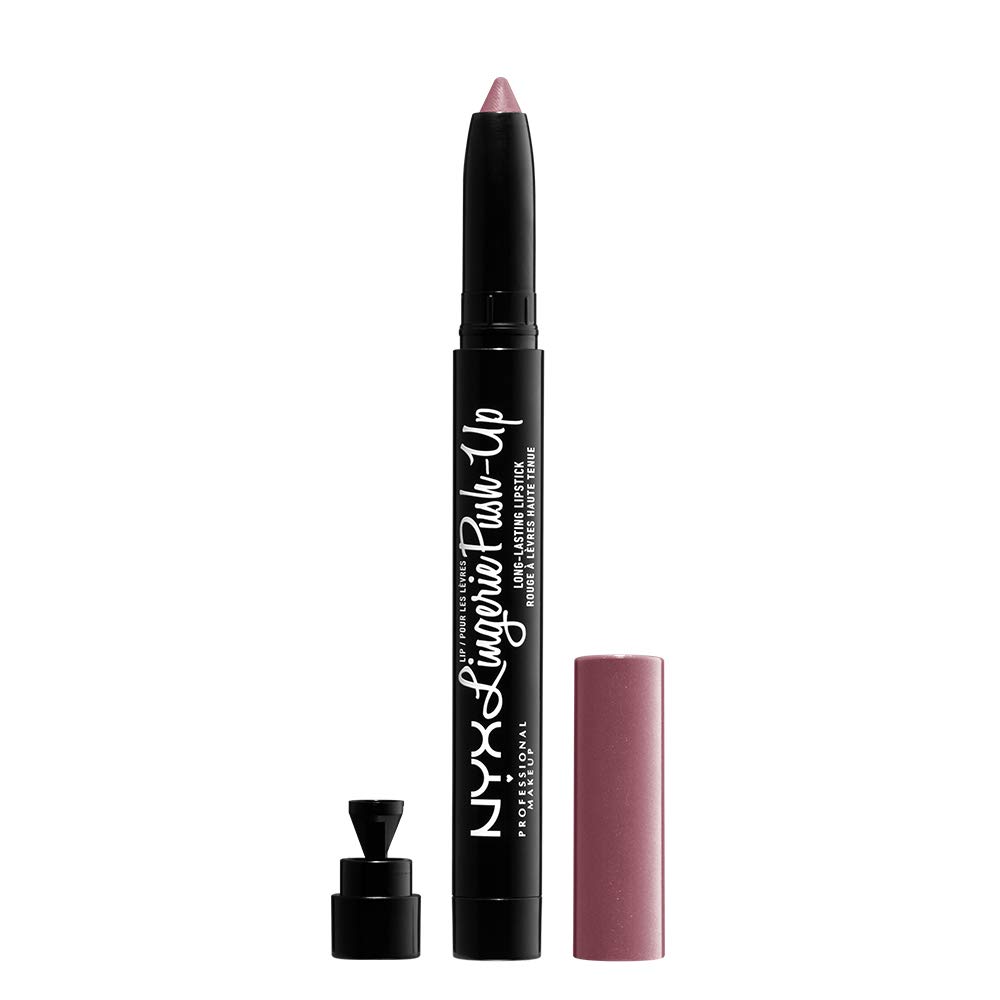 NYX Professional Makeup Lip Lingerie Push-Up Long Lasting Plumping Lipstick - Embellishment (Muted Purple) | Hydrating Matte Liquid Lipstick with Full Coverage | Perfect for Night Out, Date Night & Special Occasions