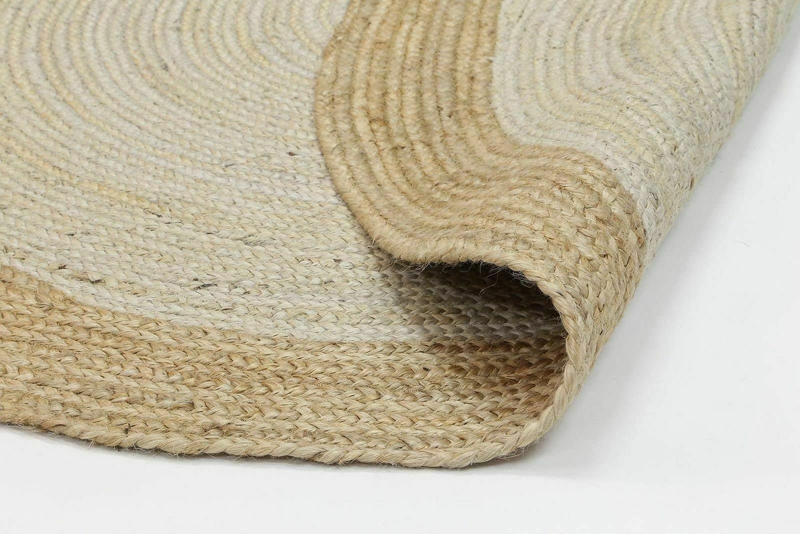 Hand Braided Round Jute Rugs - 6x6 Feet Farmhouse Style Natural Fiber Area Rug for Living Room, Bedroom, Kitchen - Indoor Outdoor Carpet - Soft Boho Decor for Cozy Home & Patio Use