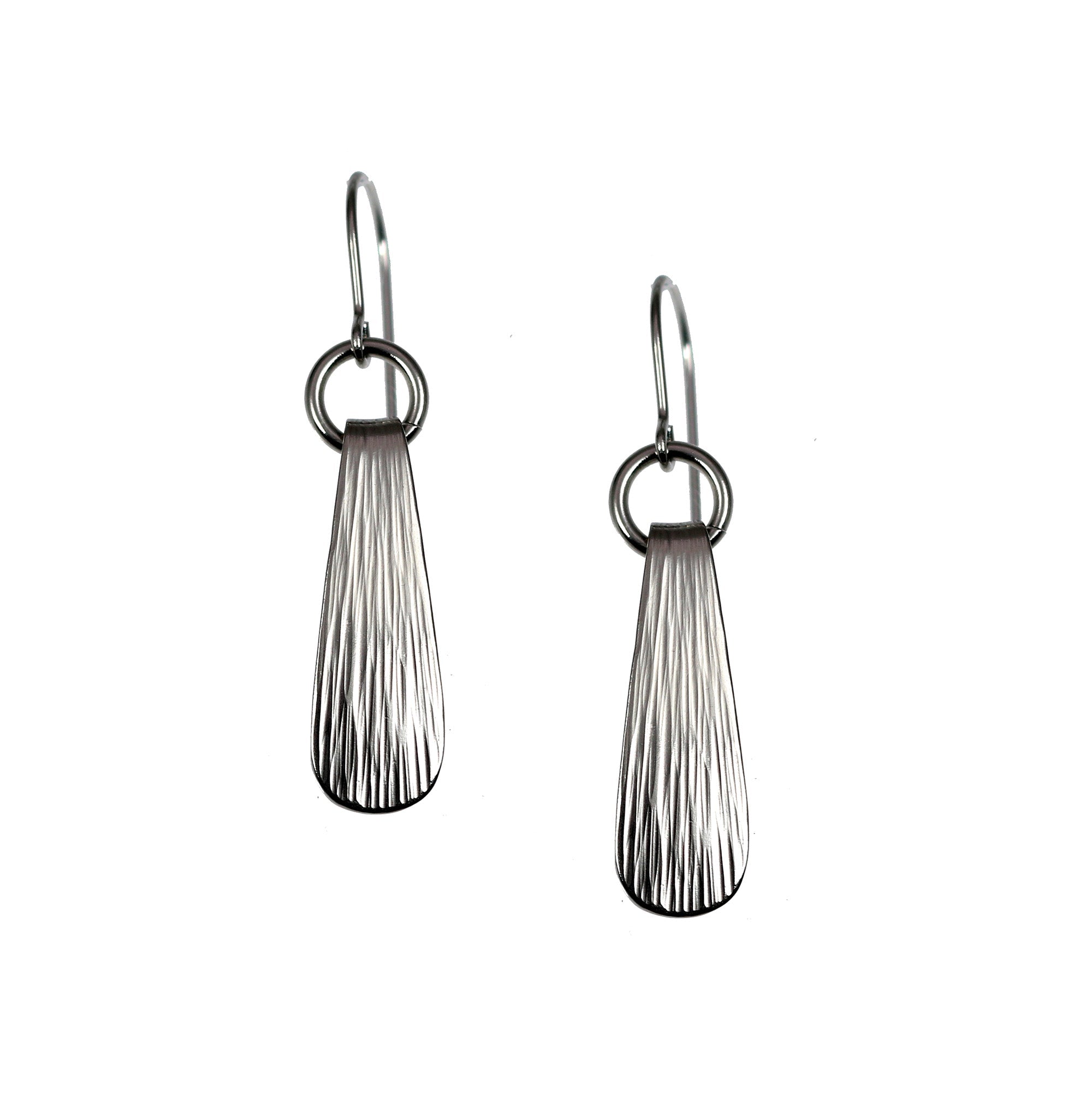 Mini Chased Stainless Steel Drop Earrings for Women - Elegant Dangle Earrings for Party, Wedding & Everyday Wear