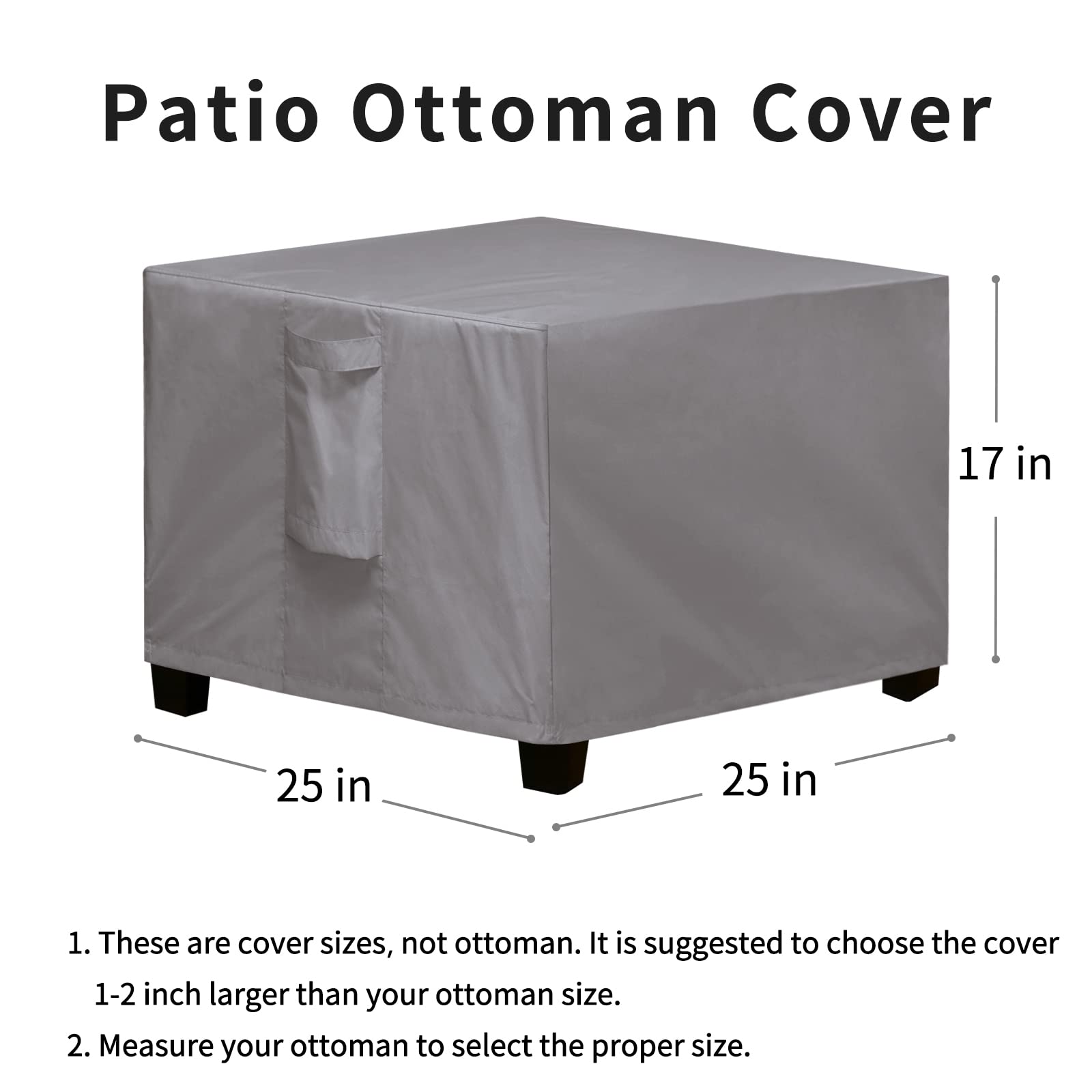 Waterproof Square Patio Ottoman Cover 25
