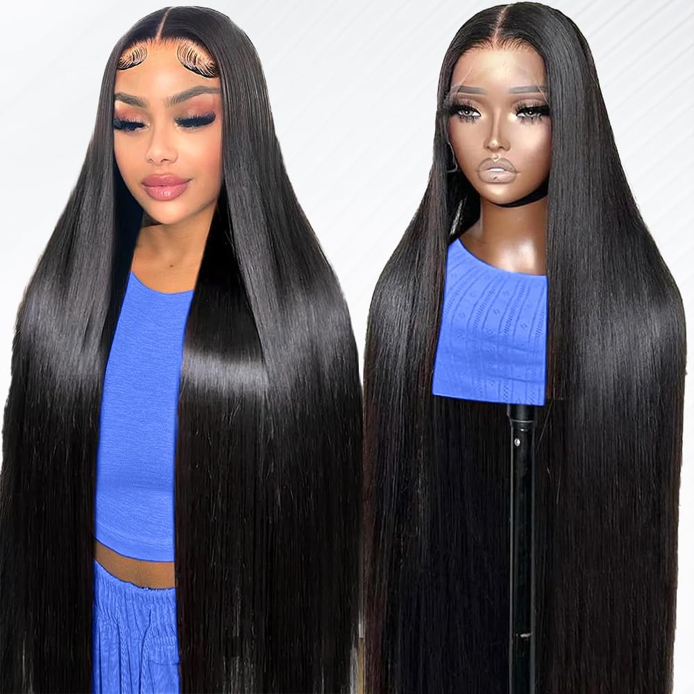 30 Inch Lace Front Wigs Human Hair - Pre Plucked with Baby Hair, 200% Density, Straight 13x4 HD Lace Frontal Wig - Perfect for Daily Wear, Cosplay & Special Occasions
