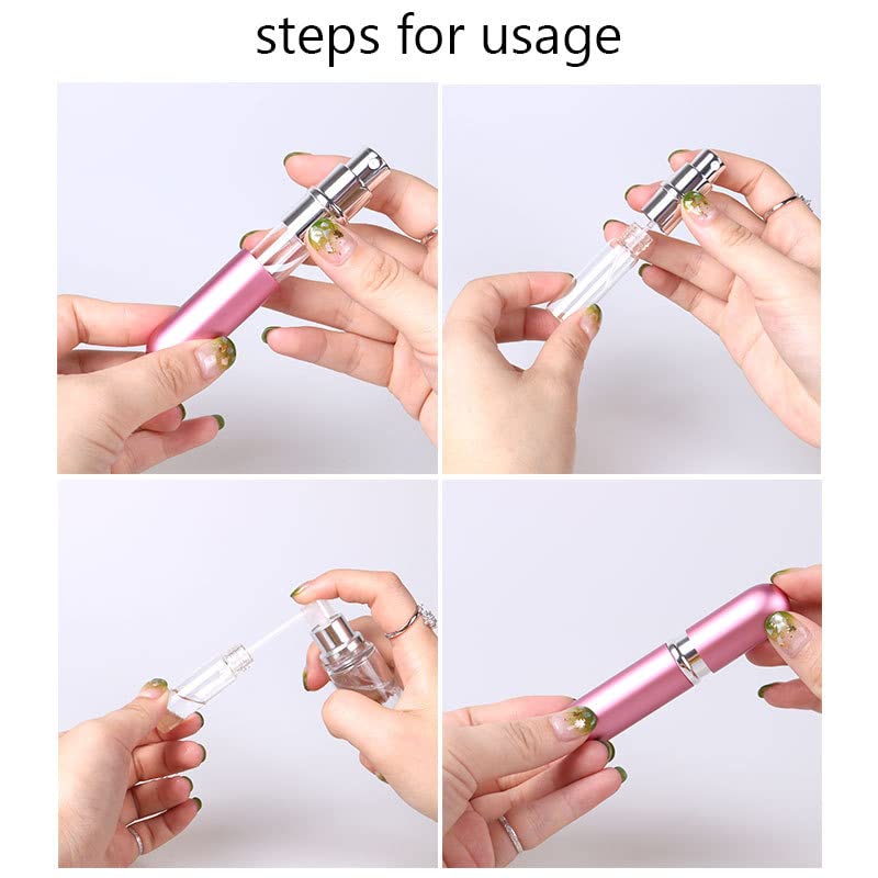 PQPAUTY 96-Pack Mini 5ml Empty Aluminum Perfume Bottles - Refillable Travel Size Spray Atomizer for Cologne & Fragrance - Portable Perfume Dispenser for Women & Men - Perfect for Gym, Travel, Purse & Gift Sets