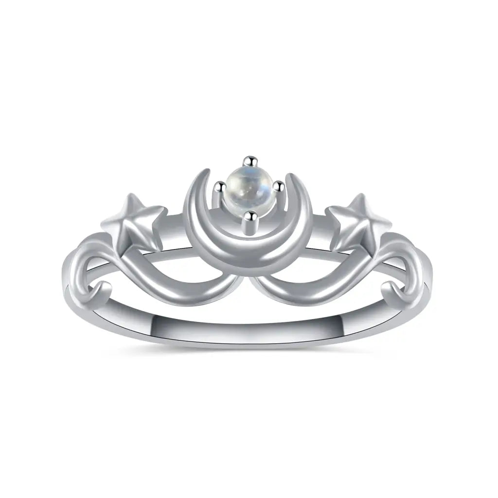 Luna Silver Ring for Women - Elegant Sterling Silver Moon Ring - Perfect for Everyday Wear, Gift Giving & Special Occasions