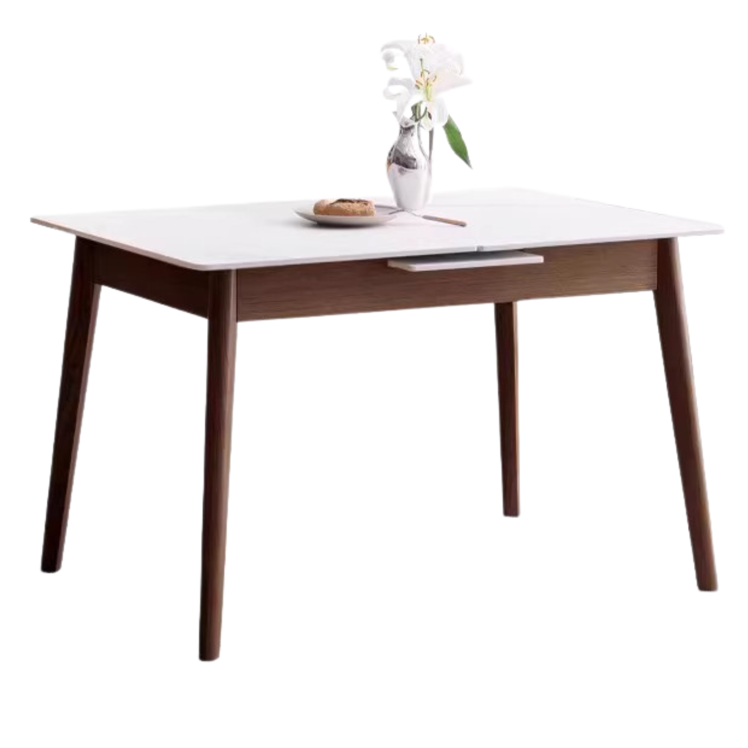 Solid Oak Wood Extendable Dining Table - Expandable Farmhouse Table for Kitchen, Dining Room & Small Spaces | Rustic Home Decor & Space-Saving Solution