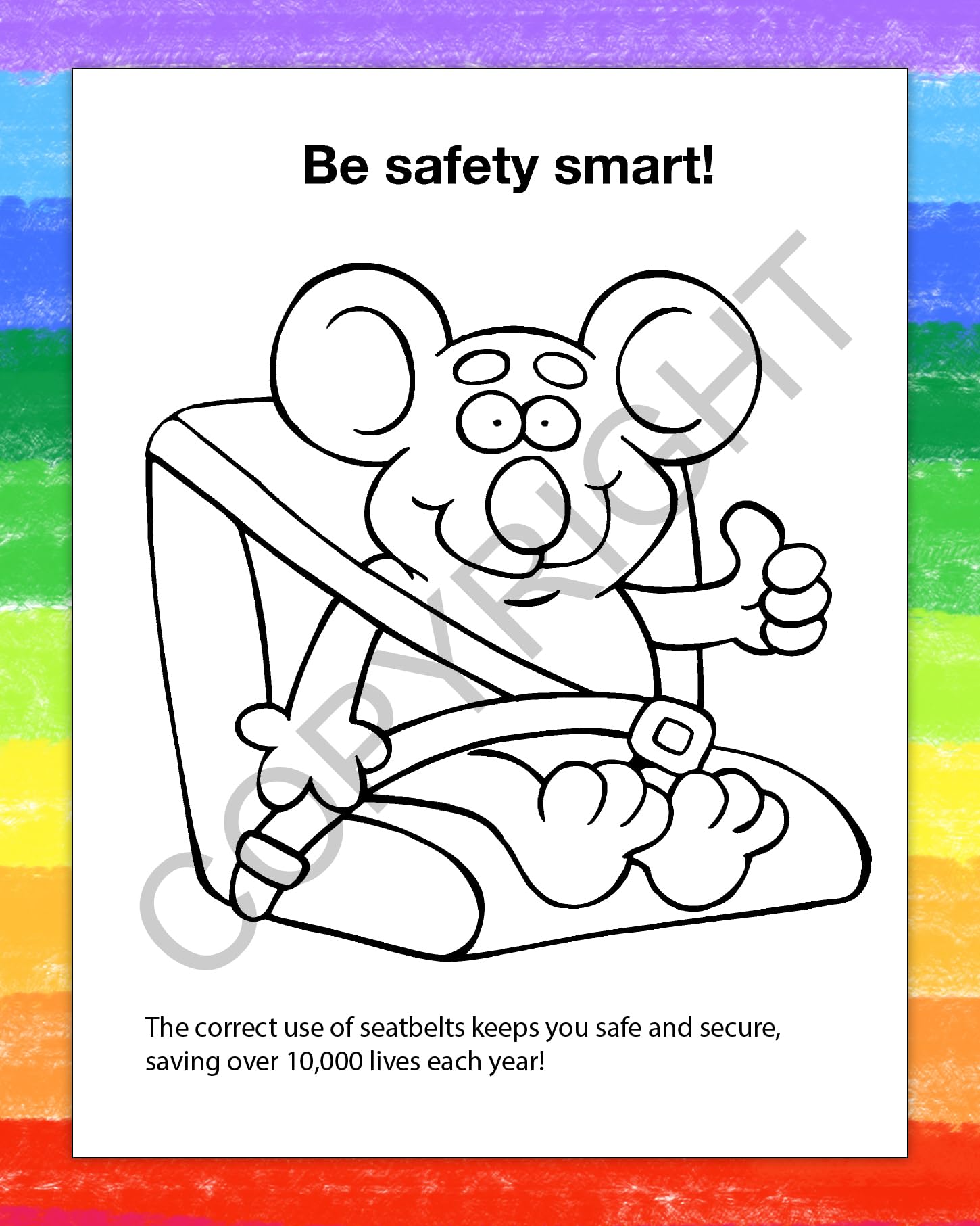 ZOCO Custom Educational Coloring Books for Kids - 250 Bulk Pack with Crayons | Preschool Learning Activities, Seatbelt Safety & Buckle Up Theme | Perfect for Classroom, Homeschool & Road Trip Activities