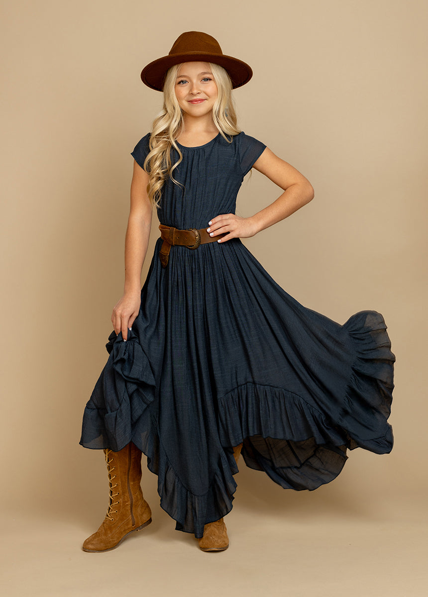 Briley Navy Blue Dress for Women | Elegant Casual & Party Wear | Perfect for Office, Date Night & Special Occasions