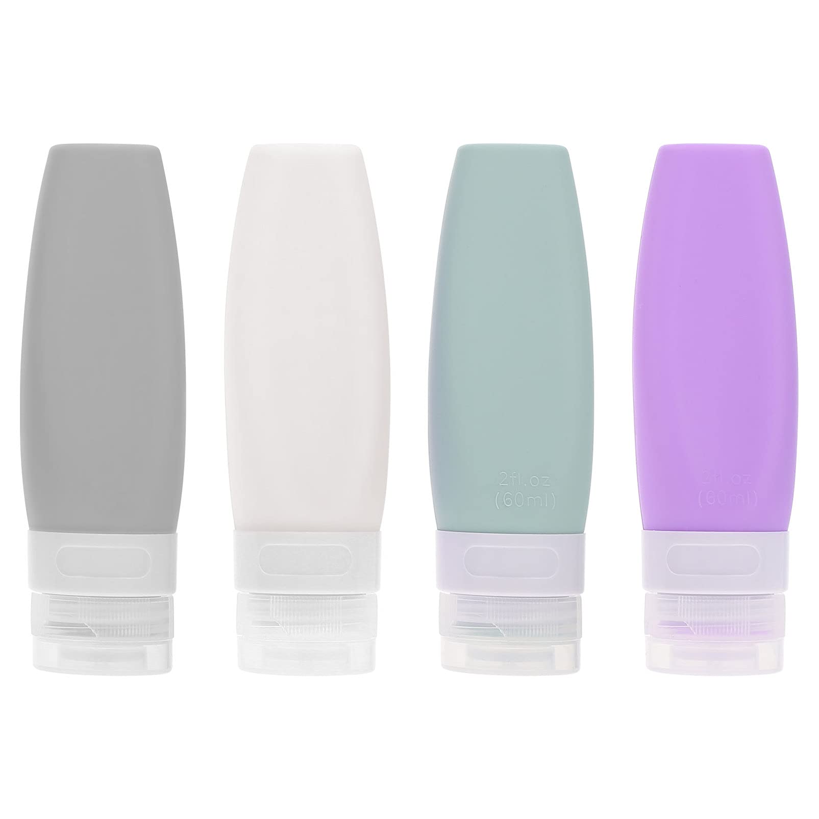 FRCOLOR 5-Piece Silicone Travel Bottle Set with Foam Pump - Leak-Proof Shampoo, Lotion & Hand Soap Dispenser for Toiletries | Perfect for Airplane Carry-On, Gym Bag & Vacation Essentials