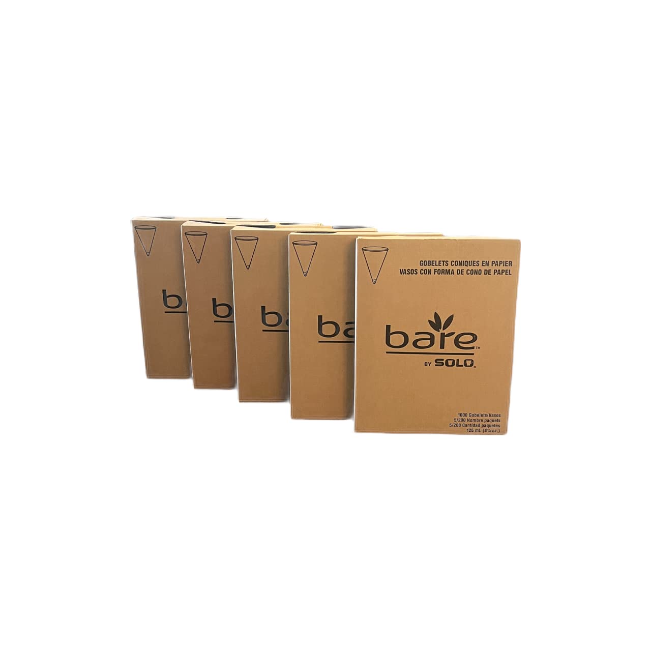 Solo 42RCP-2050 4.25 oz White Paper Cone Cups - Bulk Pack of 5000 | Disposable Drink Cups for Parties, Events, and Catering