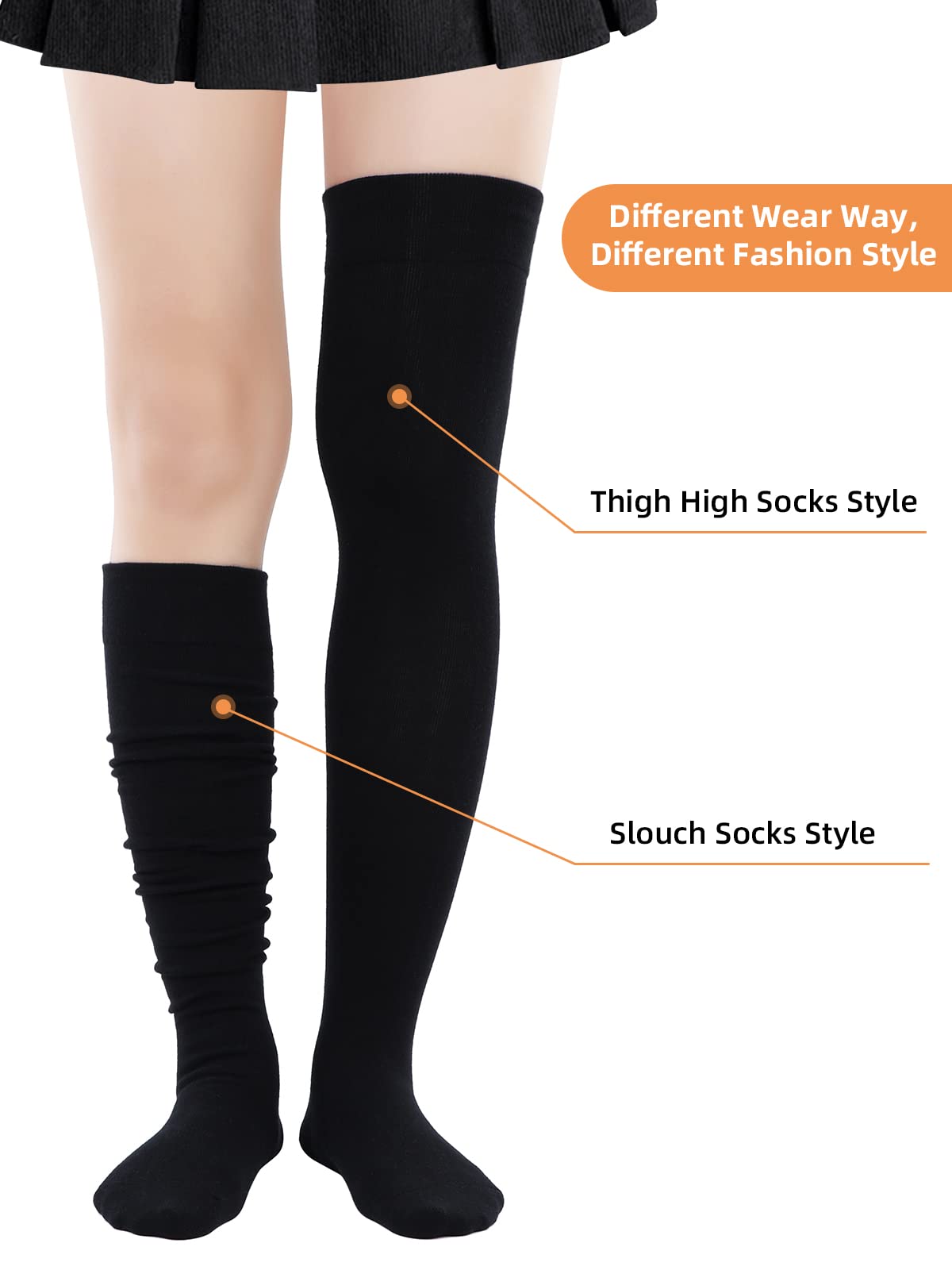 Azue Women's Non-Slip Thigh High Socks - Fashionable Knee-High Tube Stockings for Cosplay, Costumes & Everyday Wear - Perfect for Halloween, Parties & Winter Outfits