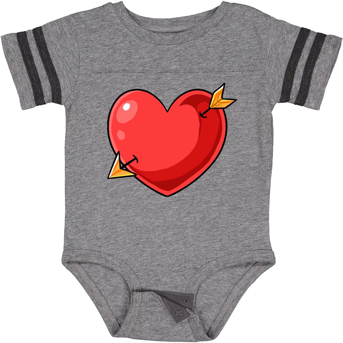 Inktastic Red Heart with Arrow Baby Bodysuit - Cute Valentine's Day Outfit for Infants & Newborns | Perfect for Family Photos, Baby Showers & Holiday Gifts