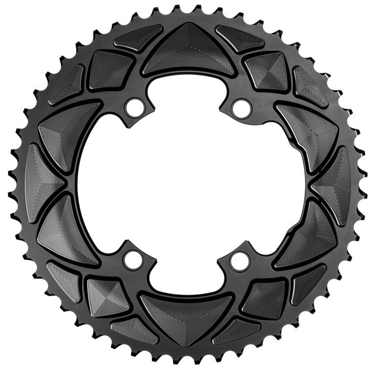 Absolute Black Round Chainring - 4x110BCD Shimano Asymmetric 52T Bicycle Chainring for Road & Mountain Bikes | Durable & Lightweight for Enhanced Cycling Performance