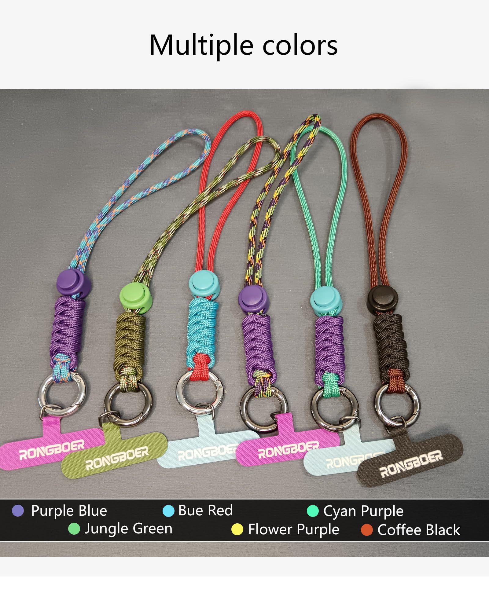 Colorful Phone Lanyard Wrist Strap for Women - Secure Keys & Camera - Purple Blue