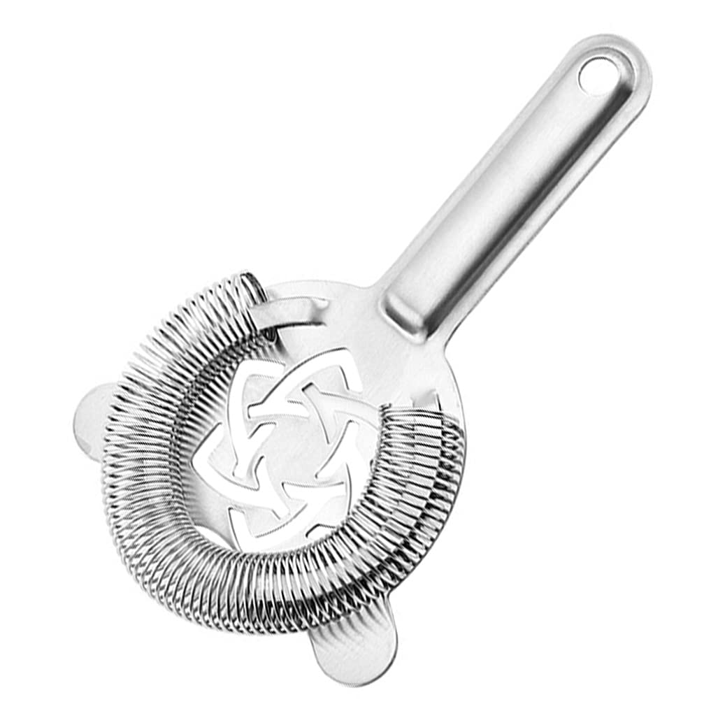 Hemoton Premium Stainless Steel Cocktail Strainer - 1PC Bar Strainer with Spring & Holes for Bartenders, Mixologists - Perfect for Cocktail Shakers, Sifting, and Flagon Pouring - Ideal for Home Bars, Cocktail Parties & Professional Bartending