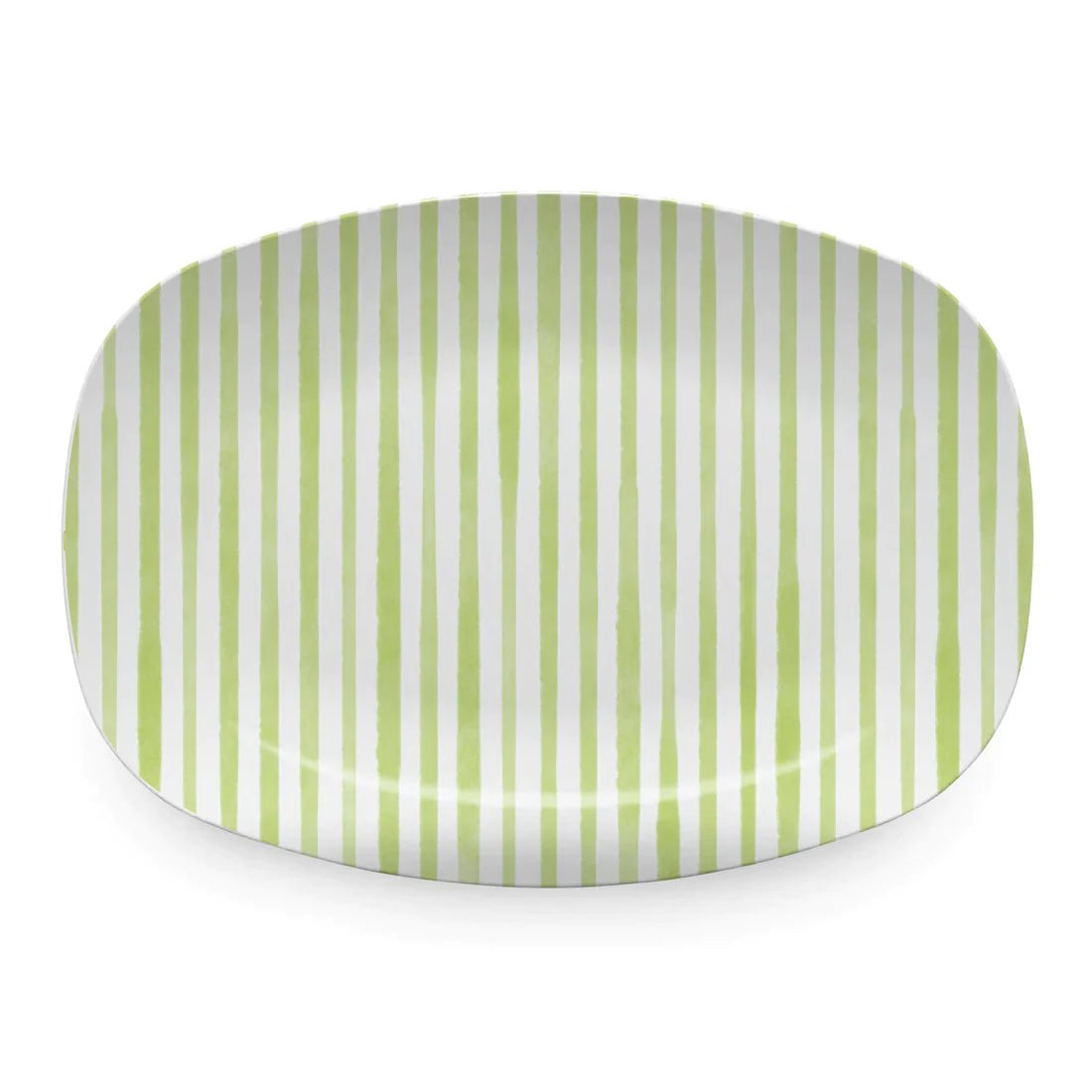 Eco-Friendly Green Striped Serving Platter - Perfect for Parties, Picnics & Home Decor | Durable & Stylish Dishware
