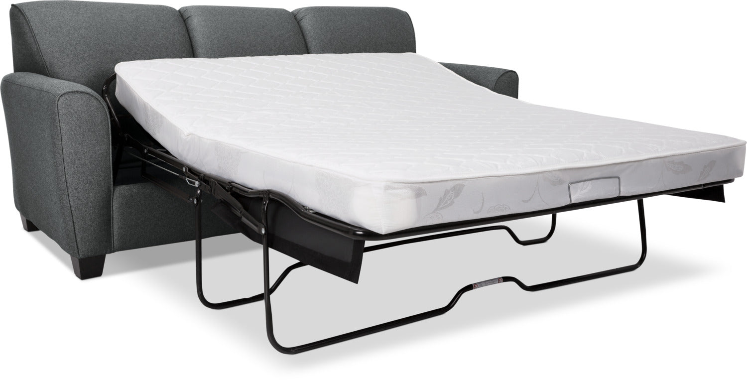 Ashby Queen Sofa Bed with Storage - Convertible Sleeper Sofa in Grey | Perfect for Small Spaces, Guest Rooms & Apartments