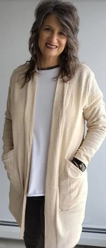 Lola Cardigan in Oatmeal - Plus Size Women's Knit Sweater | Cozy Fall & Winter Layering for Work & Home