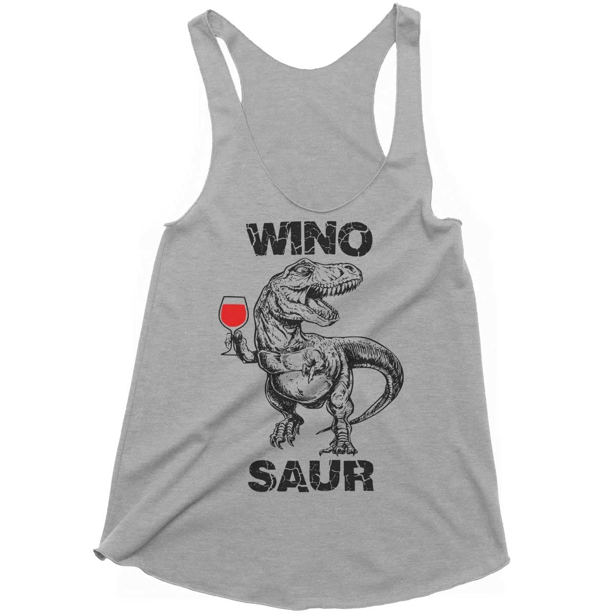 Winosaur Women's Racerback Tank Top - Funny Dinosaur Graphic Workout Shirt for Gym & Casual Wear | Perfect for Fitness, Yoga, and Everyday Humor