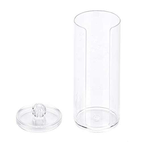 Acrylic Cotton Pad Holder - Transparent Round Storage Case & Organizer for Makeup Puff | Perfect for Bathroom, Vanity & Travel Beauty Essentials