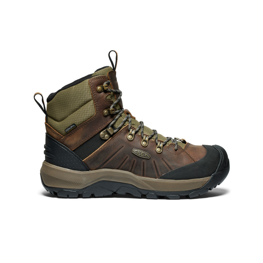 Men's Revel IV Polar Waterproof Winter Boots - Bison/Orange Pepper - Insulated Snow Boots for Hiking, Hunting & Outdoor Activities