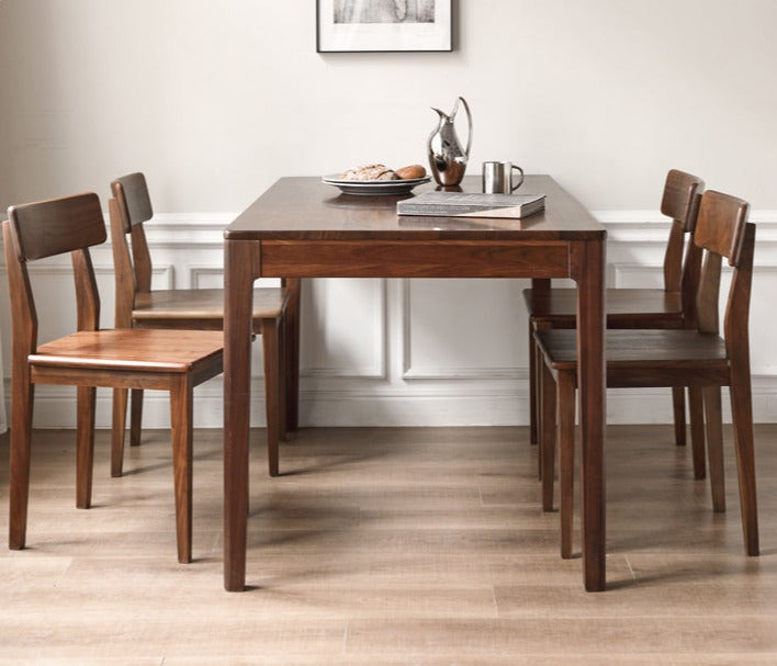 Solid Wood Dining Chairs Set of 4 - Premium Oak, Black Walnut & Ash - Modern Farmhouse Style for Kitchen, Dining Room & Restaurant Use