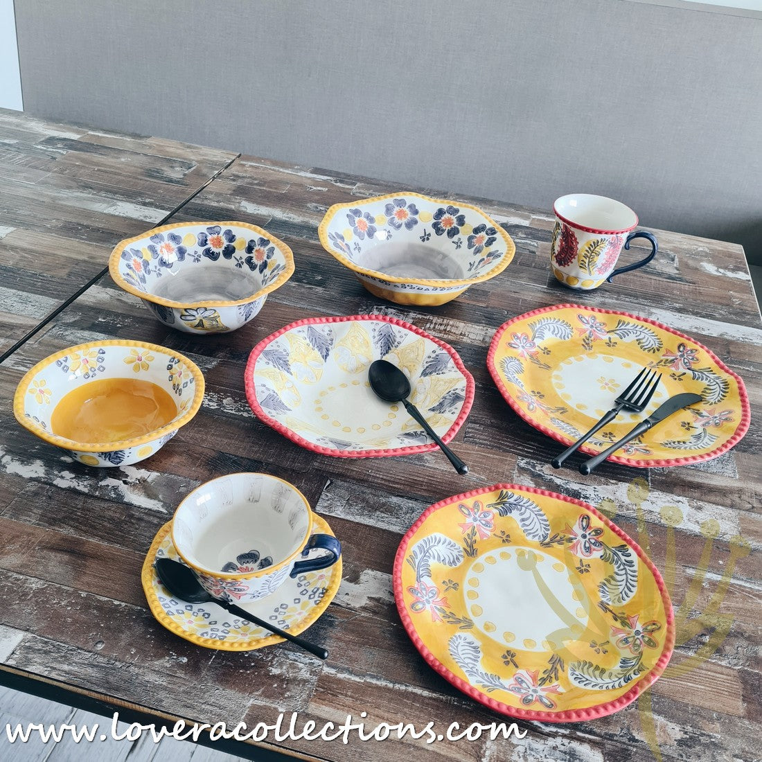 Afrocentric Yellow Dinnerware & Serveware Set - Modern African-Inspired Plates, Bowls & Serving Dishes for Stylish Dining & Entertaining