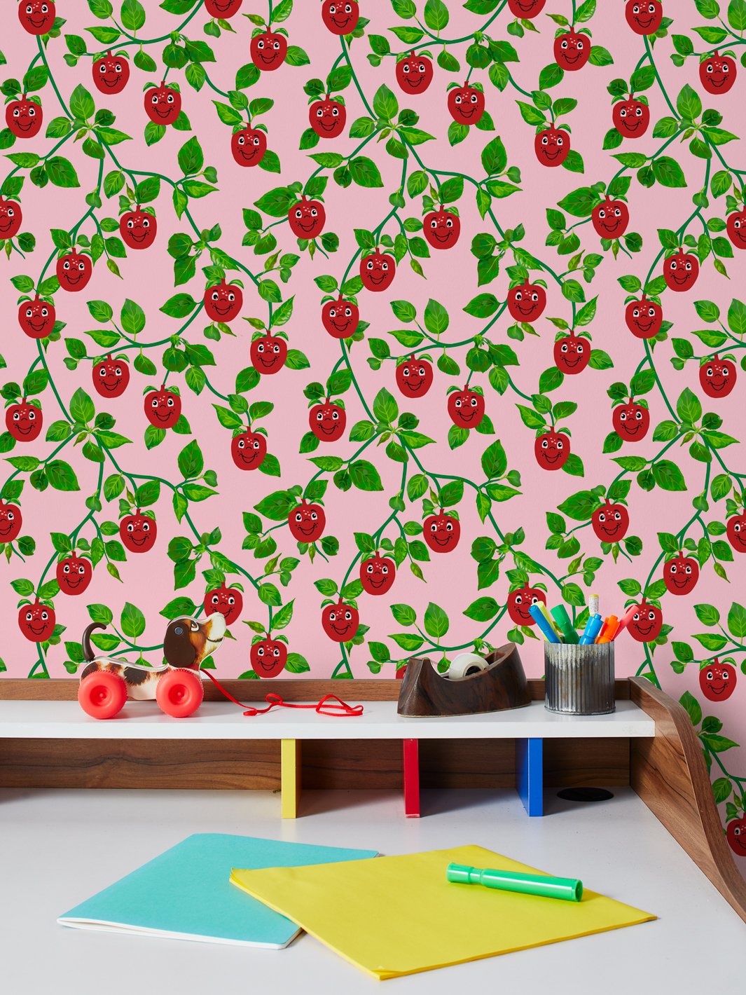 Fisher Price™ Happy Apple™ Branches Wallpaper - Pink Nursery Decor for Baby Rooms & Kids Bedrooms