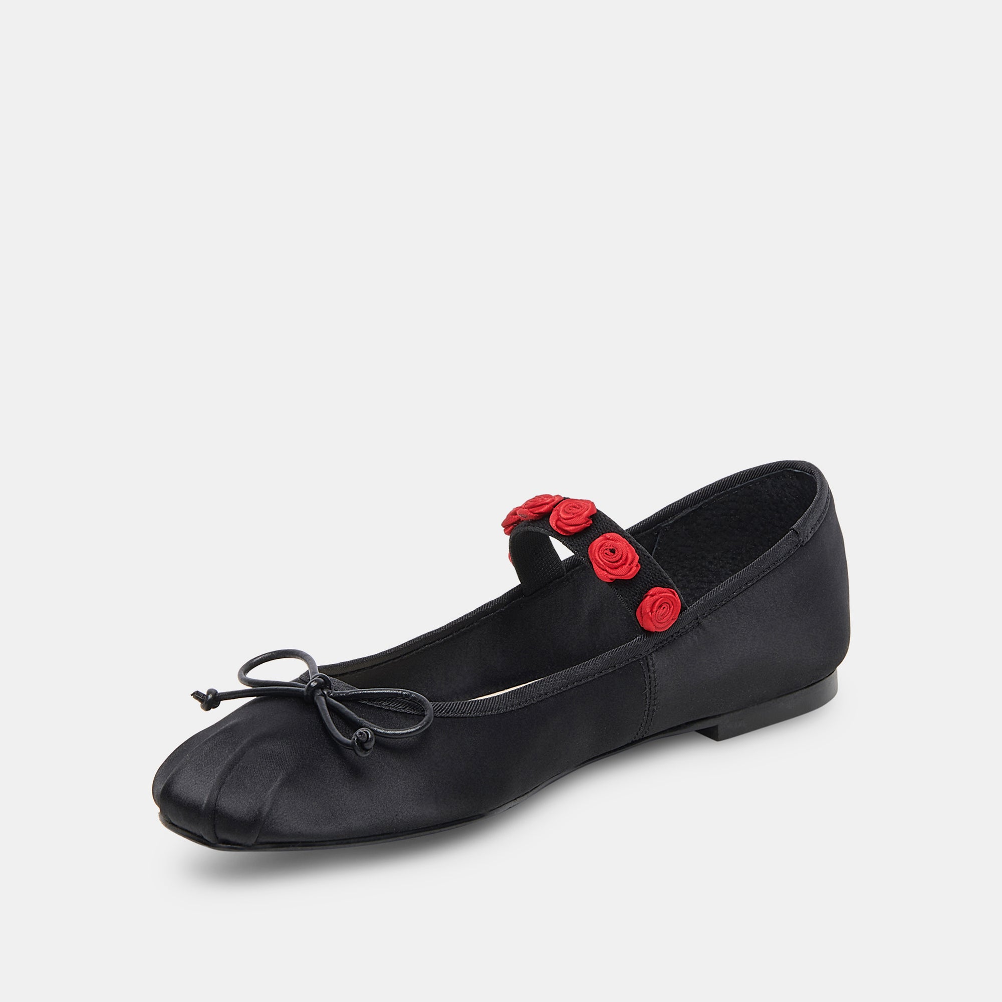 Lilly Women's Ballet Flats - Black Multi Satin Pointed Toe Slip-On Shoes for Work, Party & Casual Wear