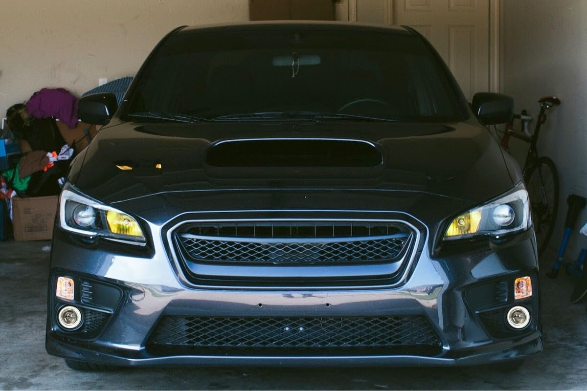 iJDMTOY LED Projector Fog Lights Kit for 2015-2017 Subaru WRX & STi - 40-SMD LED Halo Ring Parking Lights, 2 LED Fog Lamps, Matte Bezel Covers & Relay Harness with Switch - Upgrade Your Night Driving Visibility & Style