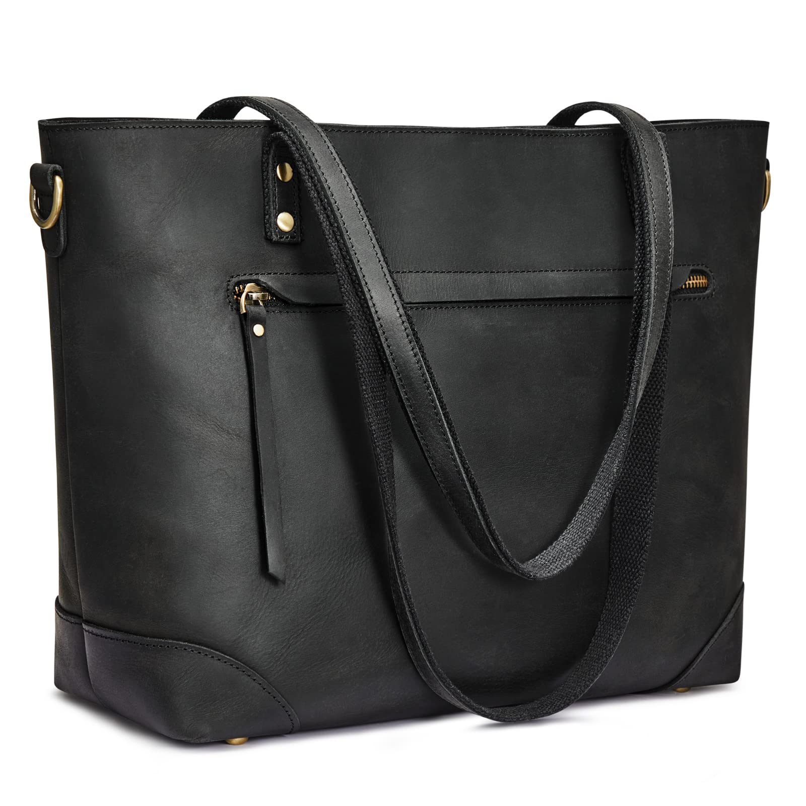 Genuine Leather Tote Bag for Women - Stylish Work Shoulder Bag & Crossbody Purse with Multiple Pockets | Perfect for Office, Travel & Everyday Use