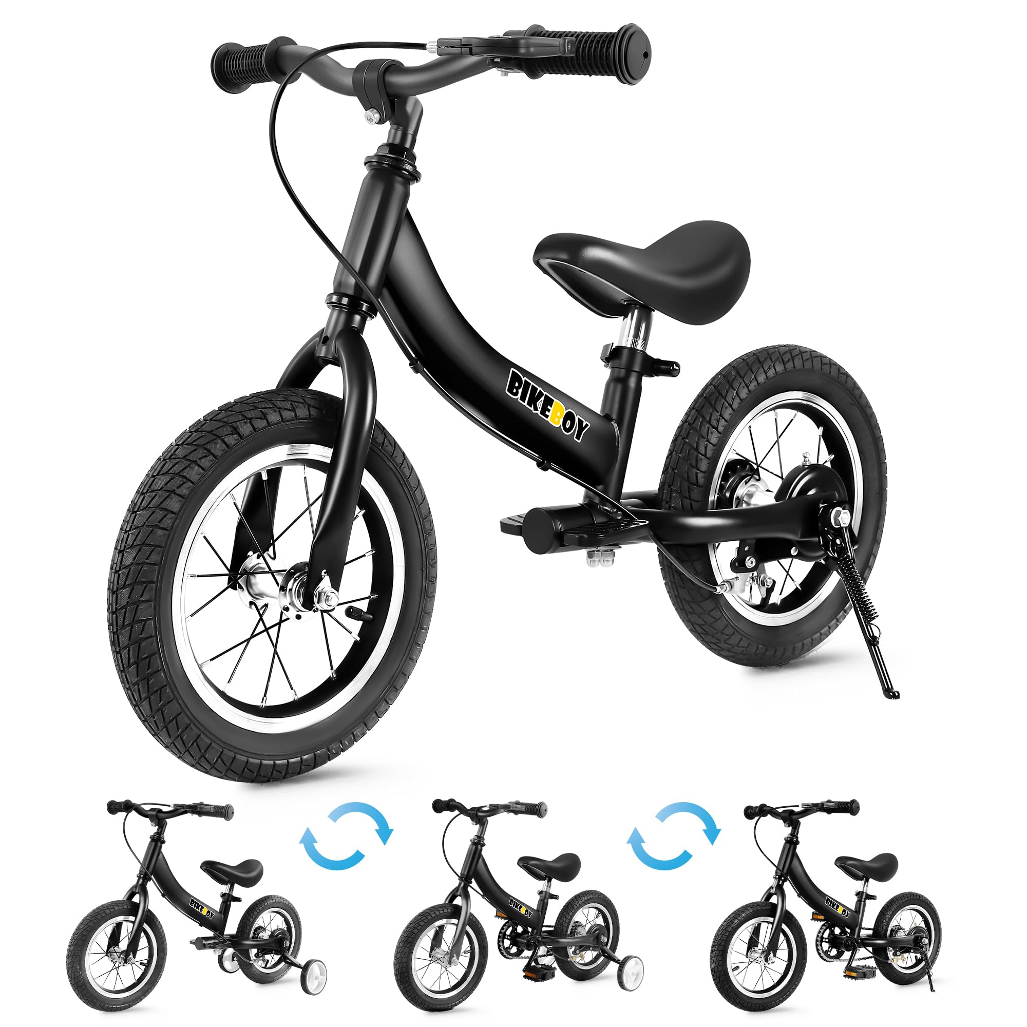 2 in 1 Balance Bike for Kids Ages 2-7 | Convertible Toddler Bike with Training Wheels & Brakes | 12 14 16 Inch Wheels | Perfect for Learning to Ride & Outdoor Play