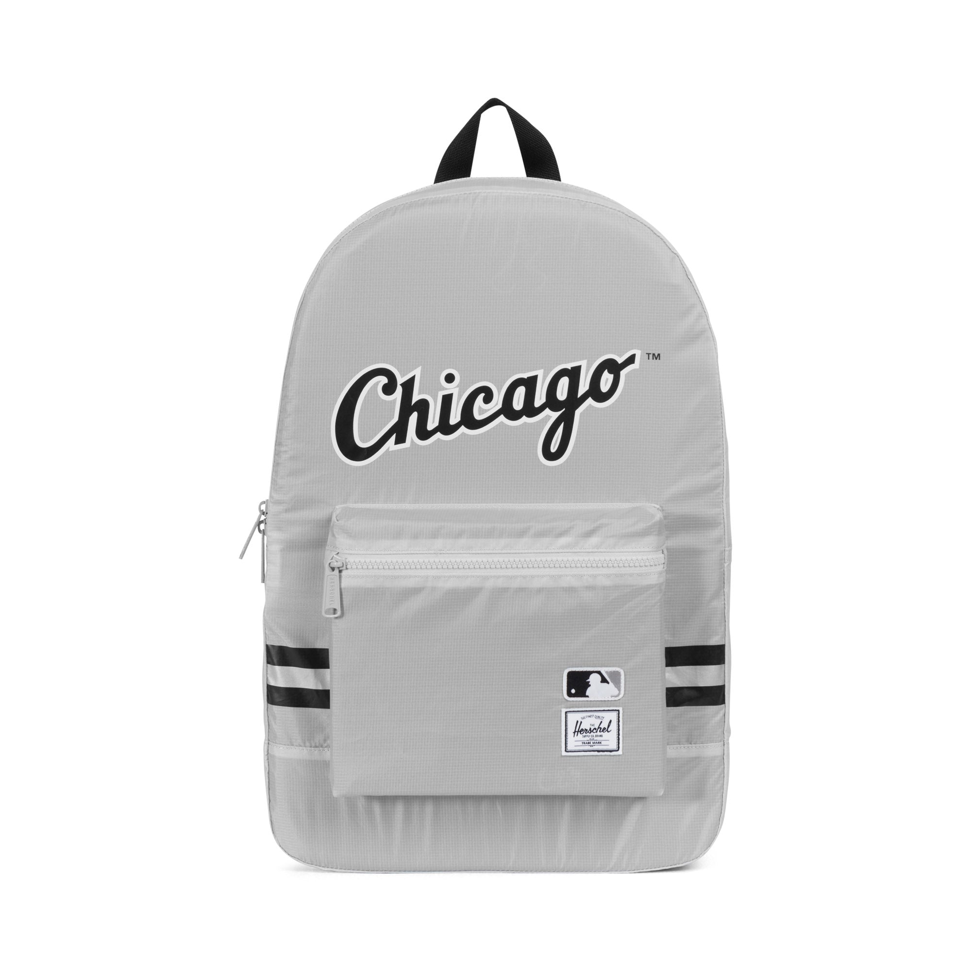 Herschel x MLB Chicago White Sox Packable Daypack Backpack - Lightweight Travel & Commute Backpack for Men & Women - Perfect for School, Work, Gym & Outdoor Adventures (Grey)