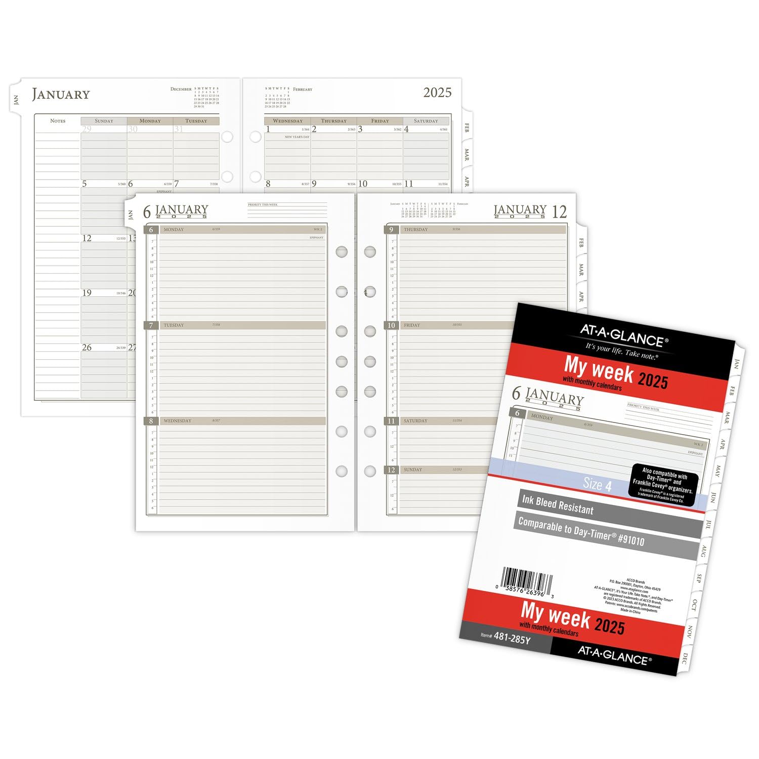 AT-A-GLANCE 2025 Weekly & Monthly Planner Refill - 5.5