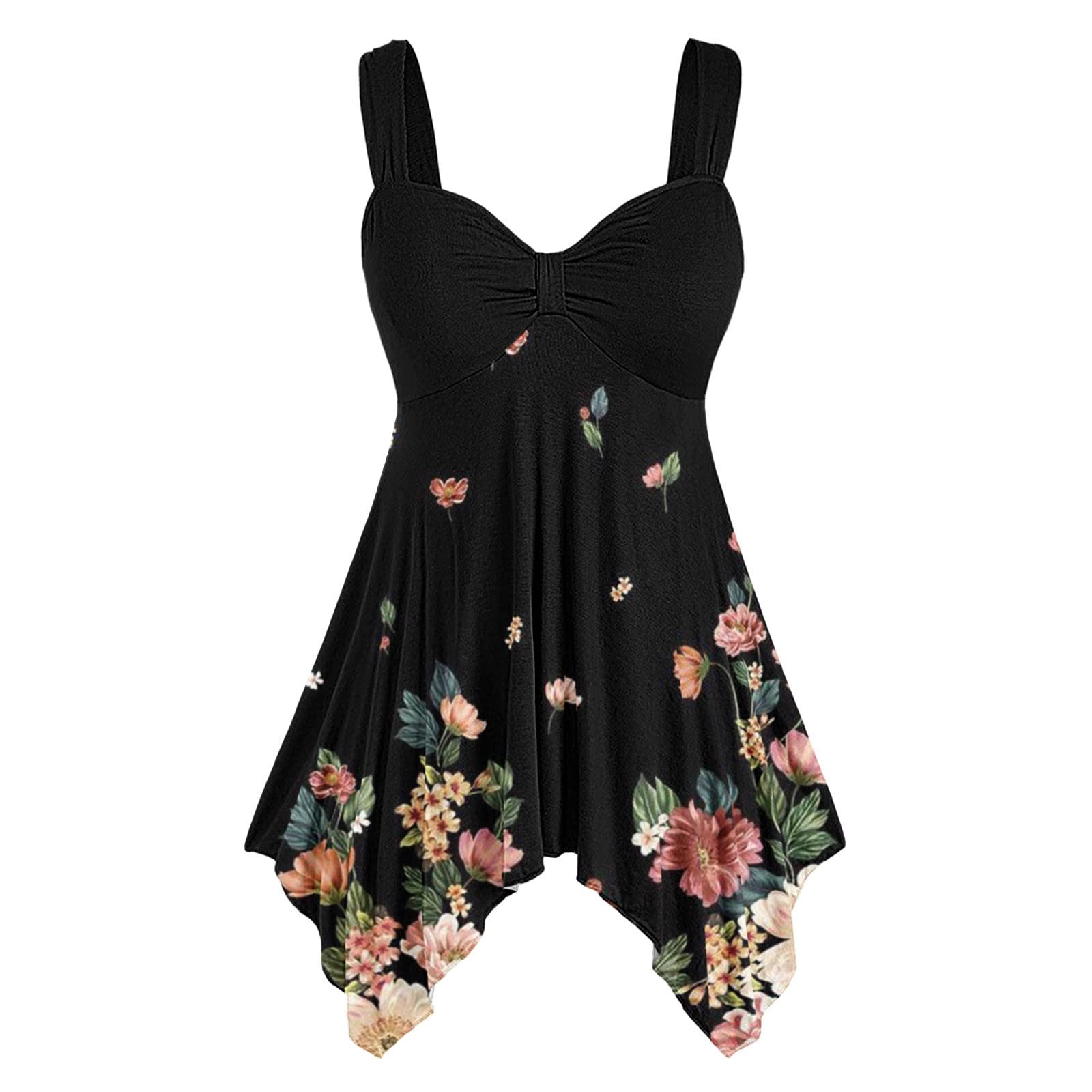 Women's Summer Sleeveless V-Neck Casual Tank Tops - Breathable Loose Fit Basic T-Shirts for Beach, Vacation & Everyday Wear