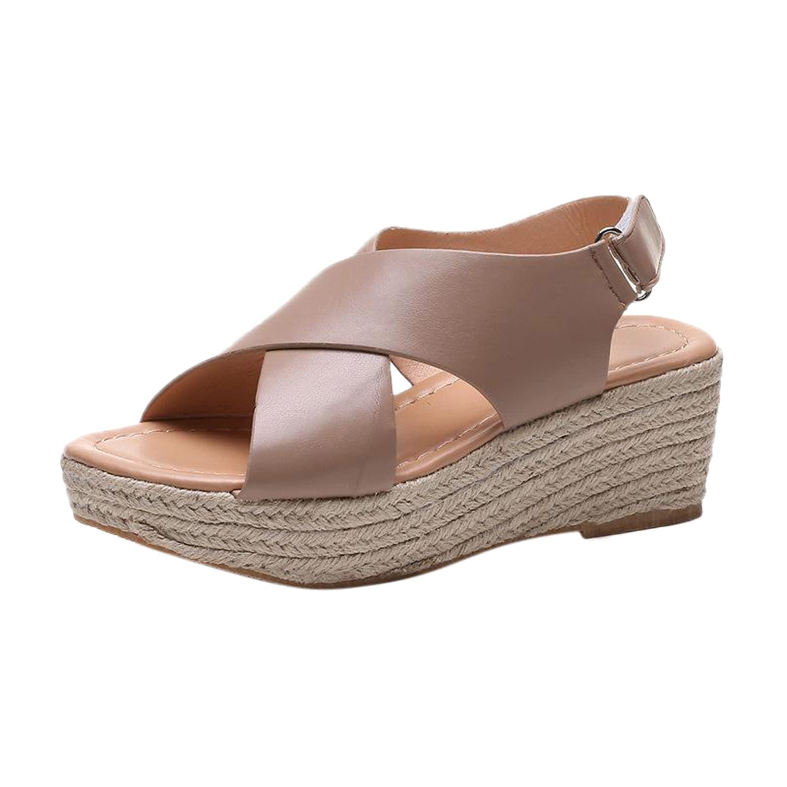 Breathable Beach Wedge Sandals for Women - Open Toe Casual Heels in Burgundy | Perfect for Summer Vacations, Poolside Lounging & Seaside Strolls