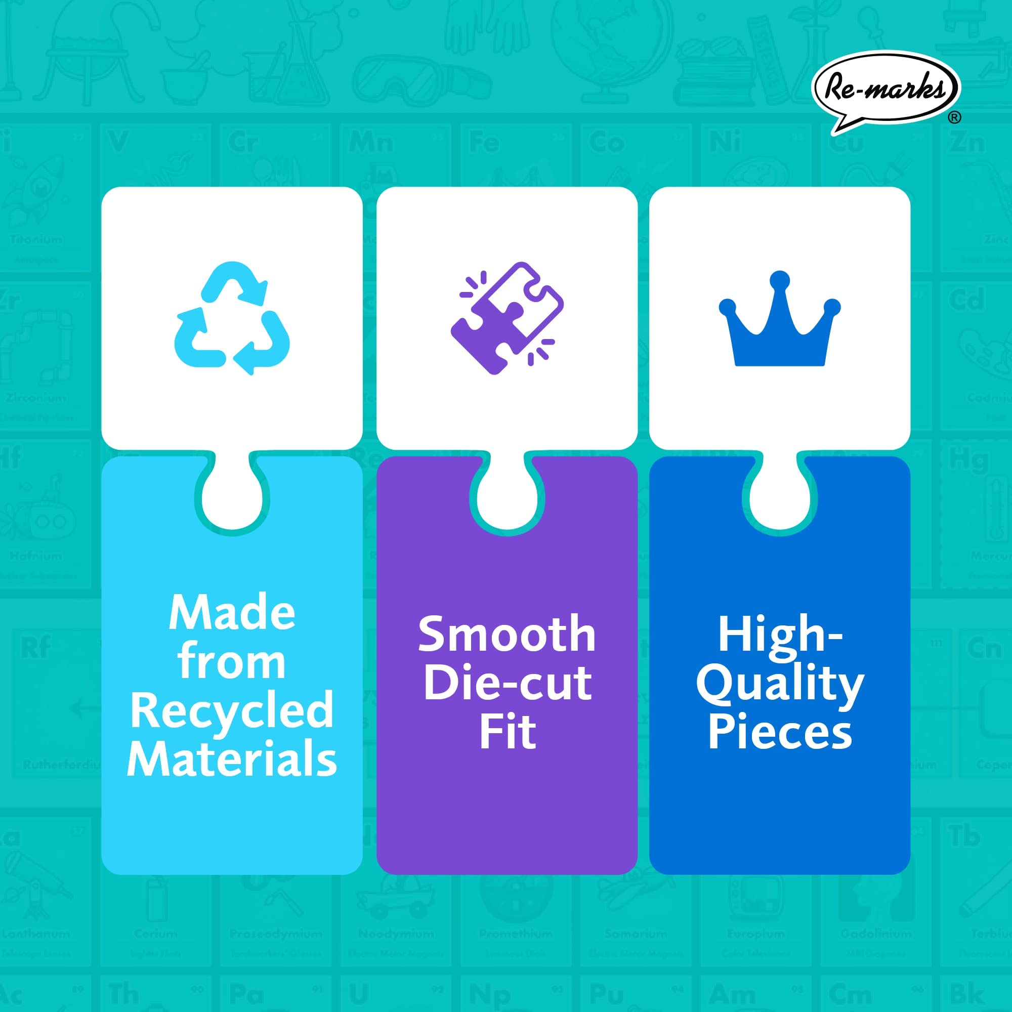 Re-Marks Periodic Table 1000-Piece Jigsaw Puzzle - Educational Science Puzzle for Adults & Kids - Perfect for Classroom Learning, Family Game Night & STEM Activities