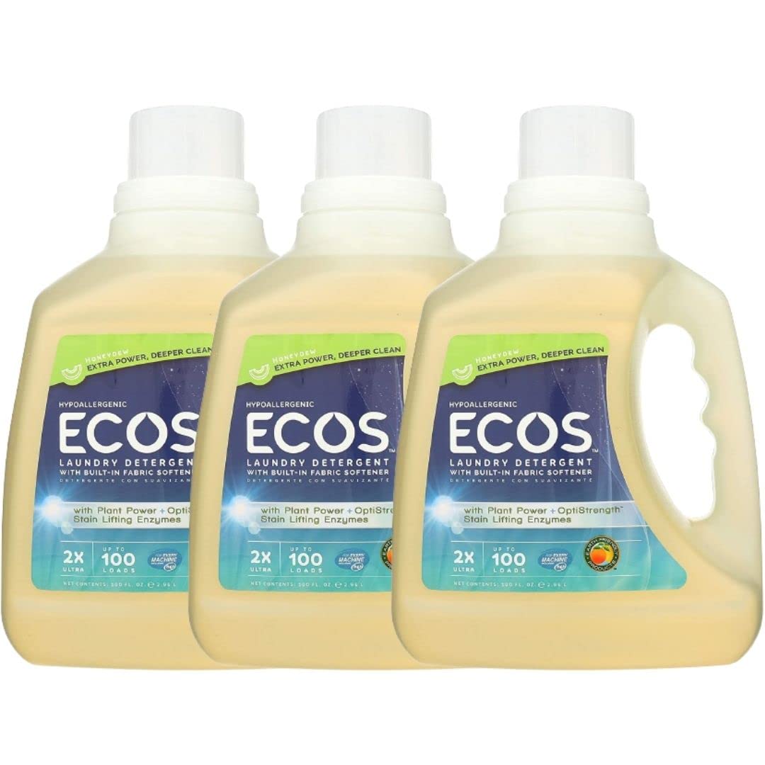 **Eco-Friendly Natural Laundry Detergent - Biodegradable Liquid Laundry Soap with Honeydew Scent (100 FL OZ, 3-Pack) | Gentle on Skin & Environment | Perfect for Sensitive Skin, Babies, and Sustainable Living**