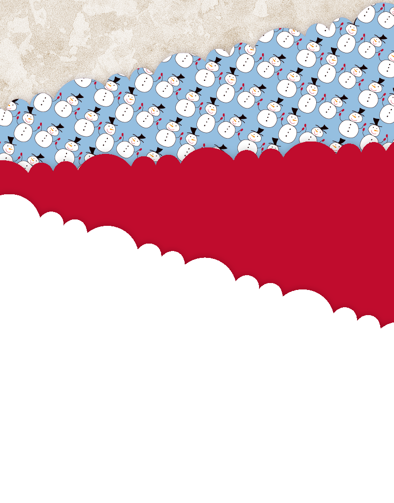 Blue Sketchy Snowmen Scalloped Tissue Paper - Decorative Holiday Wrapping for Christmas Gifts, Party Decorations & Craft Projects