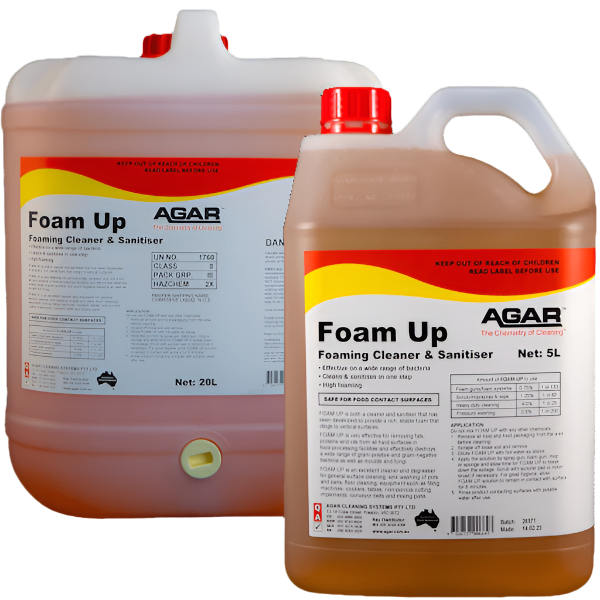 Agar Foam Up Cleaner and Sanitiser - Powerful Disinfectant for Kitchen, Bathroom & Home Surfaces - Kills 99.9% Germs & Bacteria - Safe for Food Contact Areas