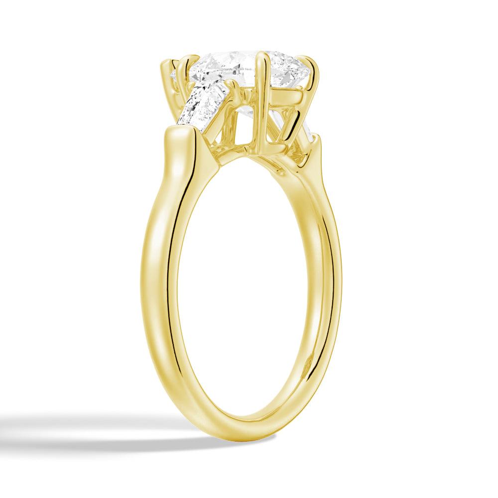 Exquisite Pear Shaped Moissanite Engagement Ring with Tapered Baguette Side Stones - Perfect for Proposals, Weddings & Anniversary Gifts