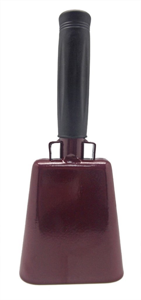 8 Inch Cowbell with Handle - Maroon Musical Instrument for Kids, Bands & Sporting Events - Perfect for School, Parties & Outdoor Activities