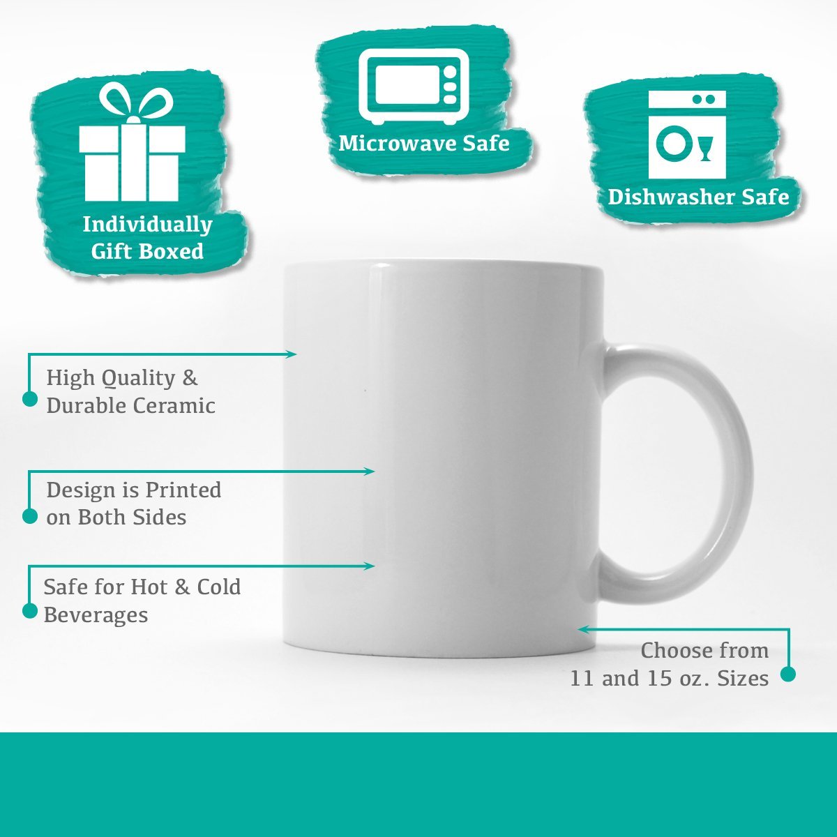 Daddy Shark Coffee Mug - Funny Papa Shark Gift for Dad, Father's Day Present - Perfect for Coffee, Tea & Office Use