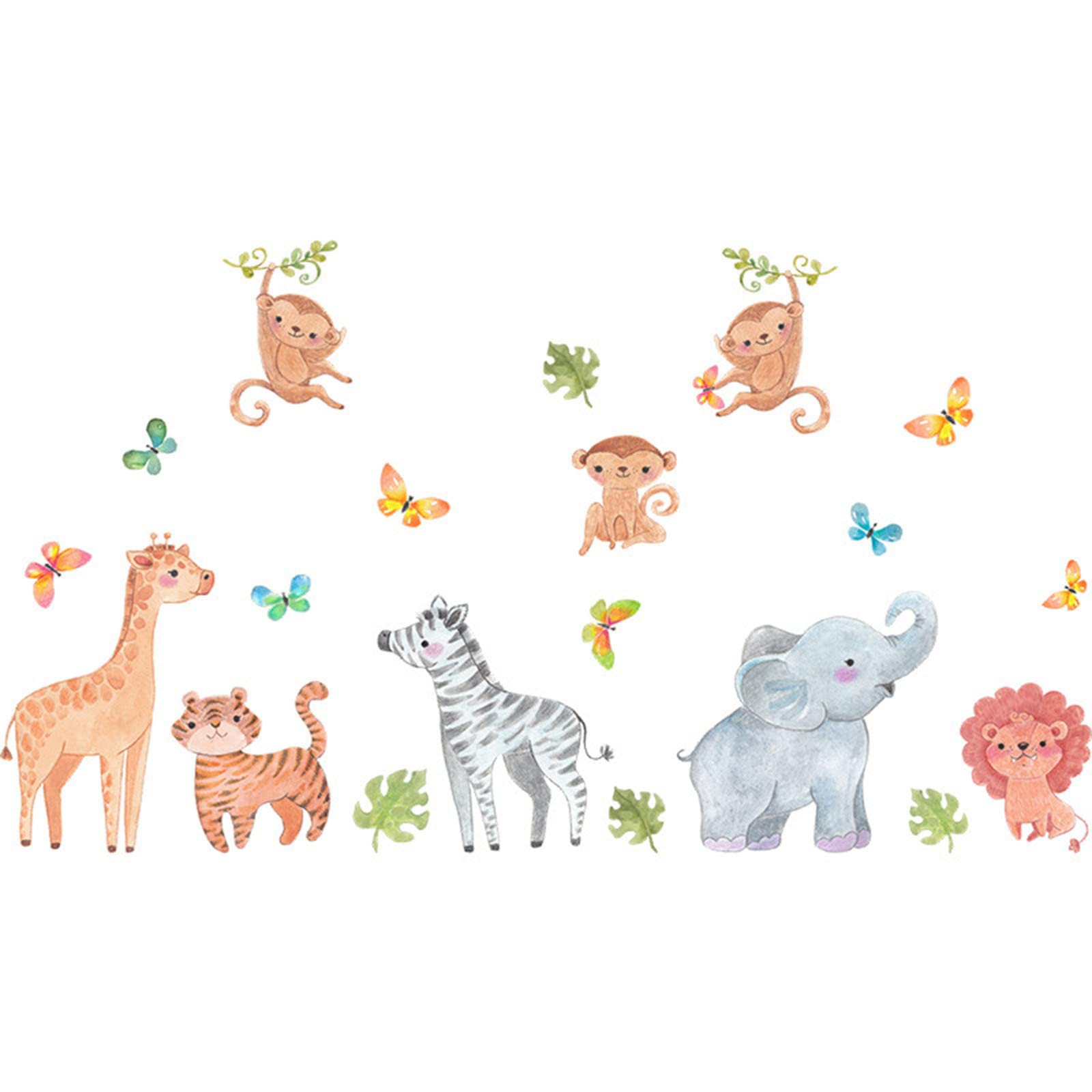 Jolincc Removable Wall Decals - Giraffe, Elephant & Lion Stickers for Kids Room, Nursery, Living Room & Porch Decor | Easy Peel & Stick Home Wall Art (As Shown, One Size) | Perfect for Baby Shower Gifts, Playroom Themes & DIY Home Decoration