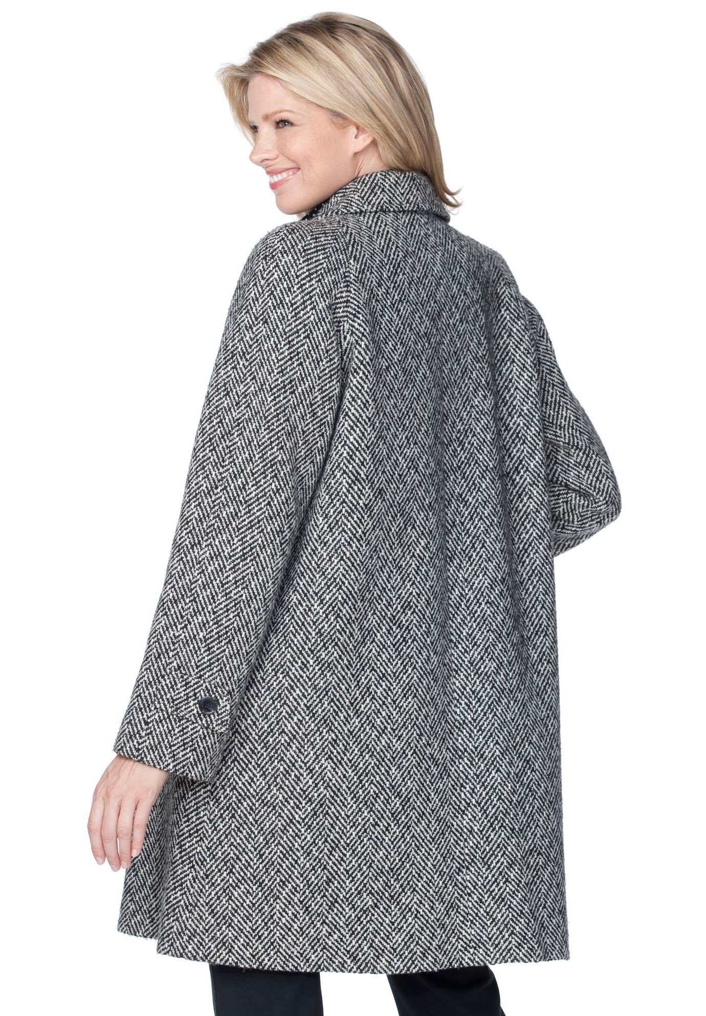 Woman Within Women's Plus Size Wool-Blend Classic A-Line Coat for Winter - Warm & Stylish Outerwear for Cold Weather, Office & Casual Wear