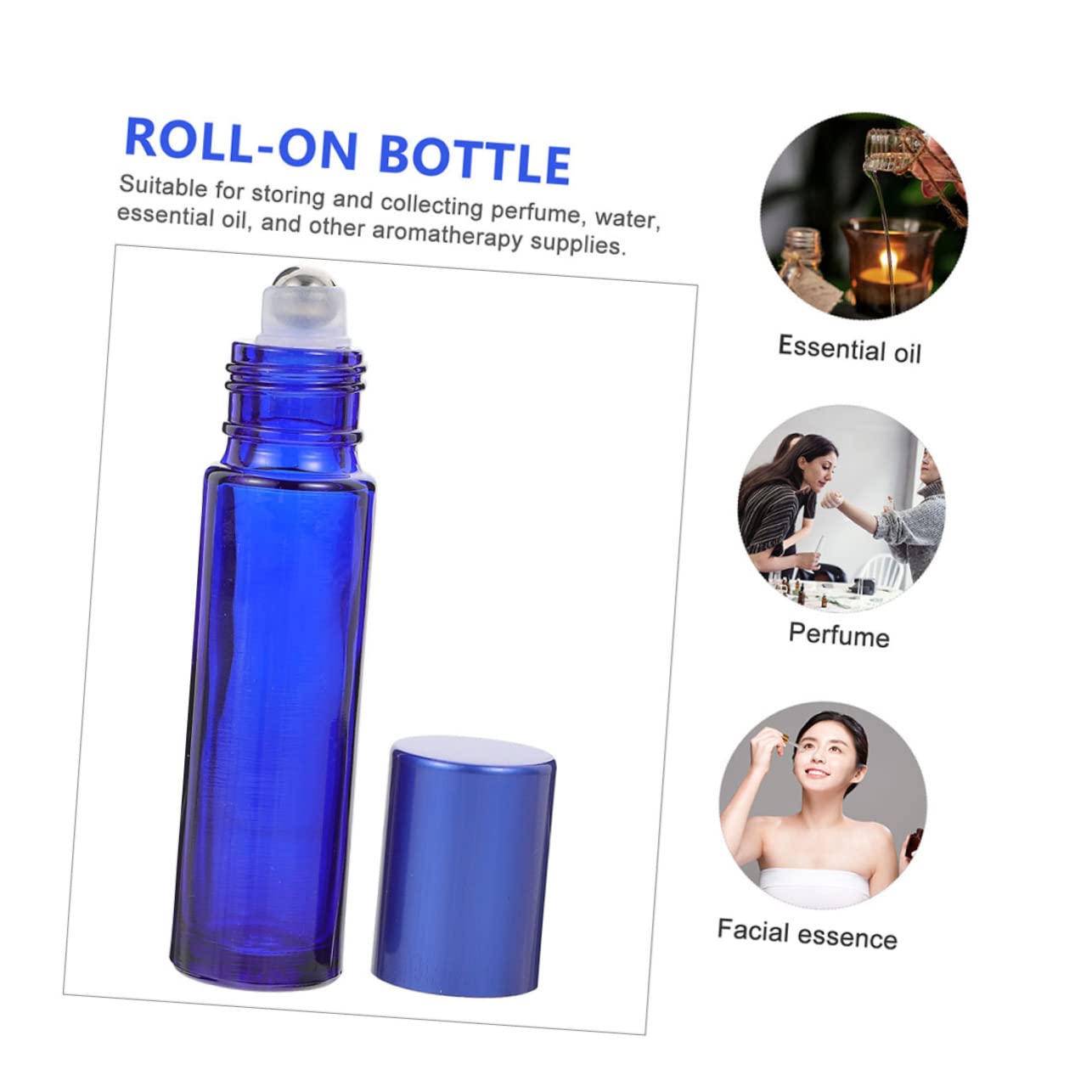 24pcs 10ml Empty Glass Essential Oil Roller Bottles - Refillable Perfume & Aromatherapy Roll-On Travel Bottles for DIY, Gifts & On-The-Go Use