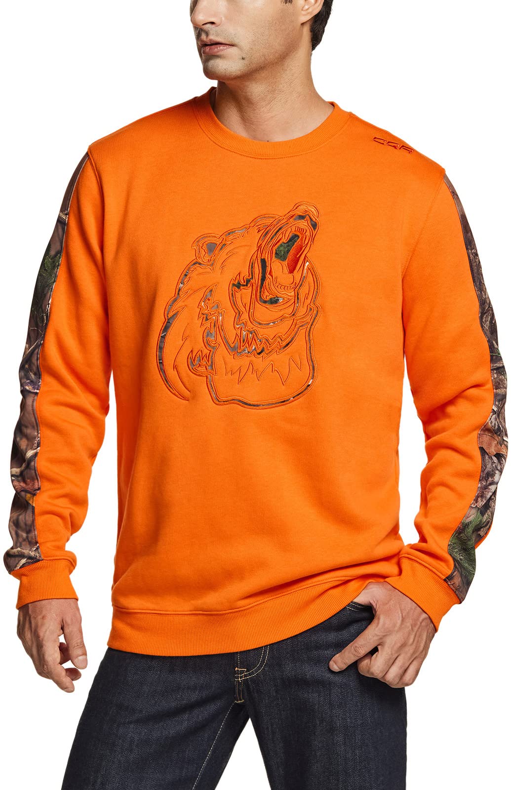CQR Men's Fleece Crewneck Sweatshirt - Winter Thermal Pullover for Outdoor Activities, Hunting & Casual Wear | Soft Lined Performance Fleece Jacket for Cold Weather