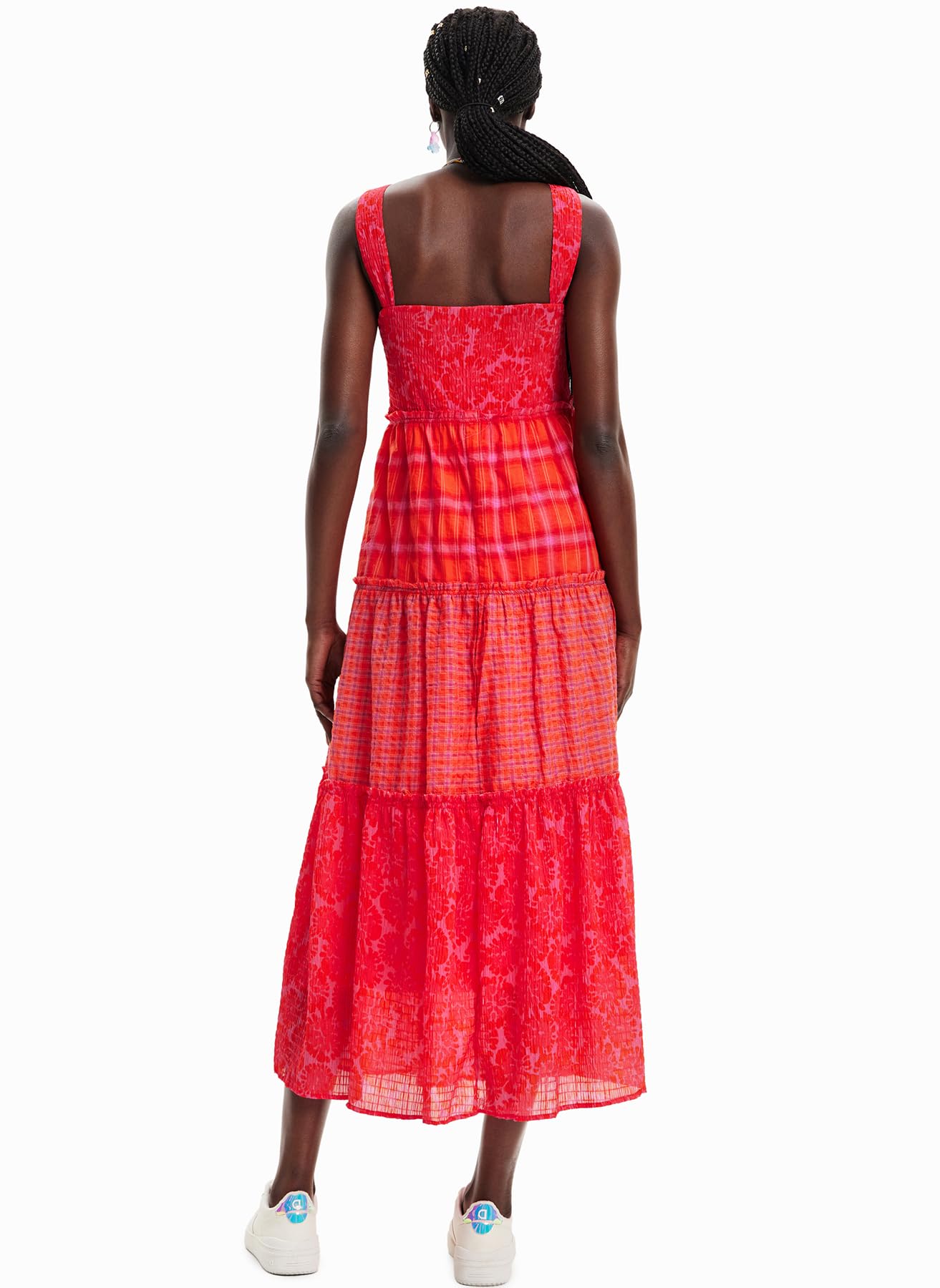 Desigual Women's Strappy Woven Summer Dress - Flowy Boho Chic Maxi Dress for Beach, Vacation & Casual Outings