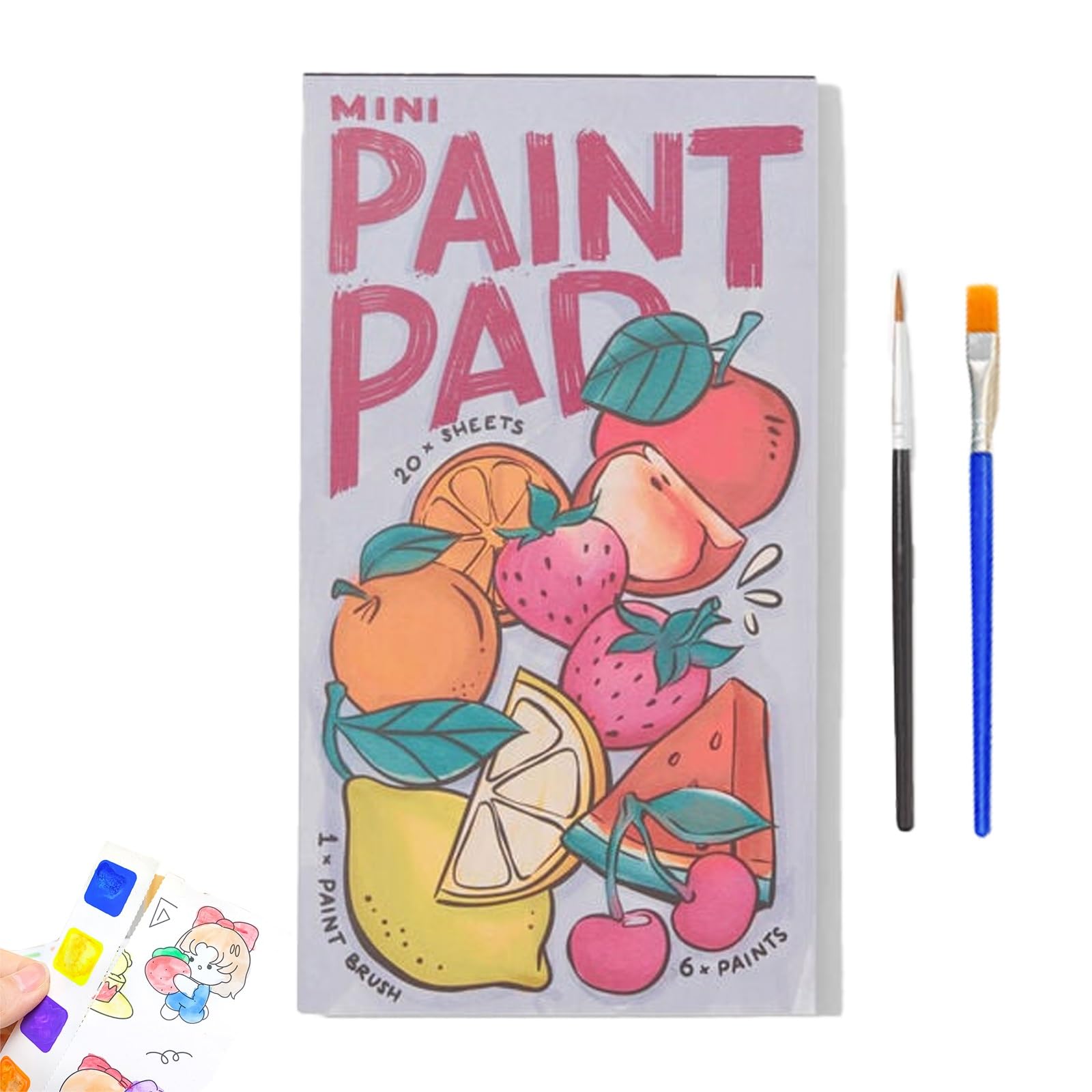 Mini Watercolor Paint Pad Set - Portable Pocket Travel Painting Book for Adults, Kids, Boys & Girls | Watercolor Art Supplies for Sketching, Outdoor & DIY Projects