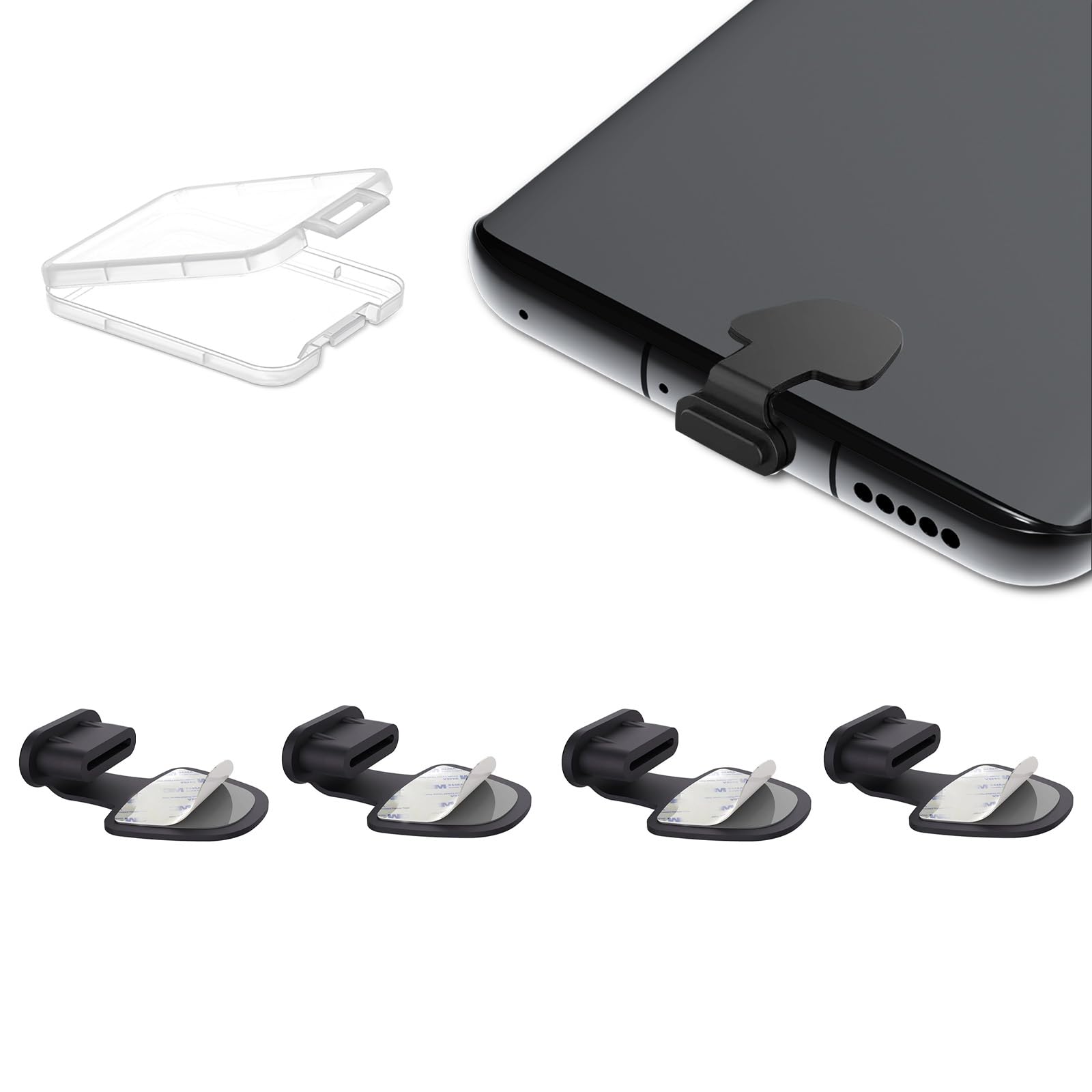 4 Pack USB C Port Covers - Dustproof USB C Plugs for iPhone 16/15, Samsung Galaxy, iPad & More - Soft Silicone Charging Port Protectors for Phones, Tablets & Laptops - Perfect for Travel, Work & Daily Use